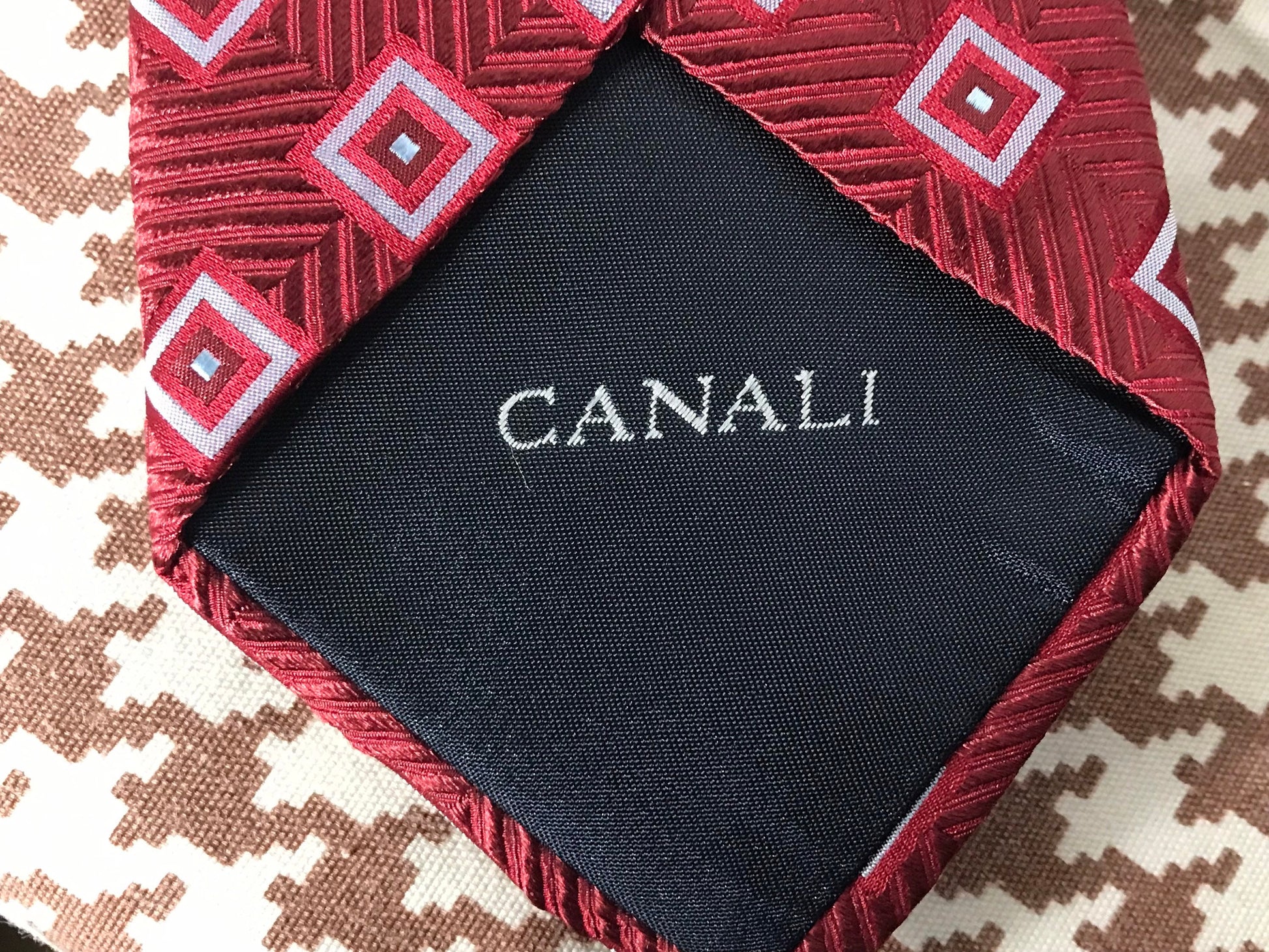 Vintage Red/Blue Diamond Canali Necktie | Accessories