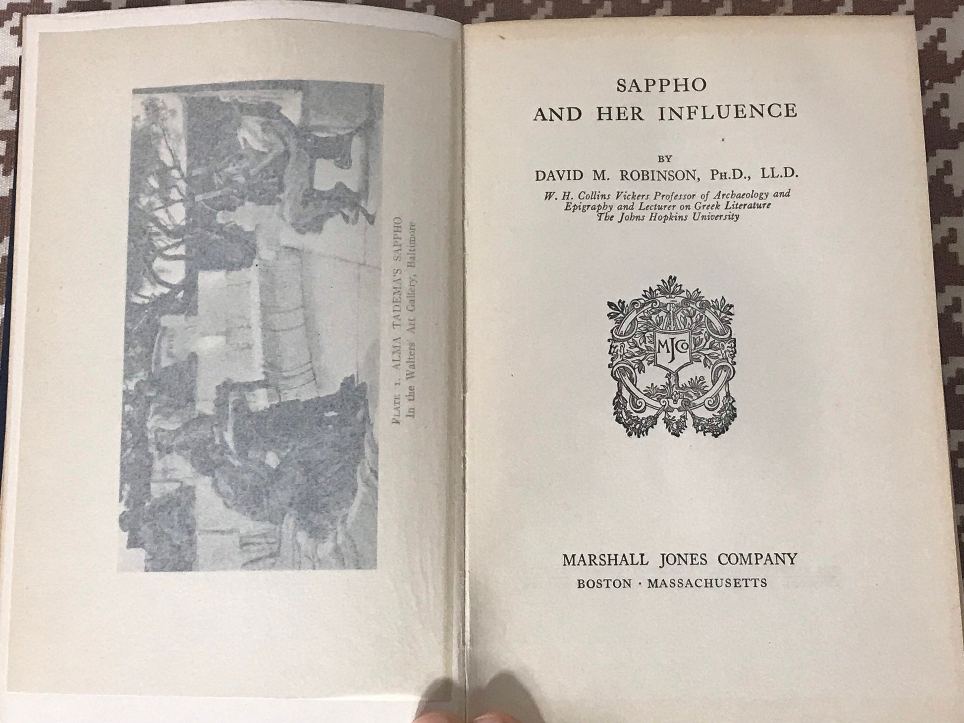 Sappho and Her Influence by David M. Robinson, Ph.D, LL.D | Marshall Jones Company | Literature & Fiction