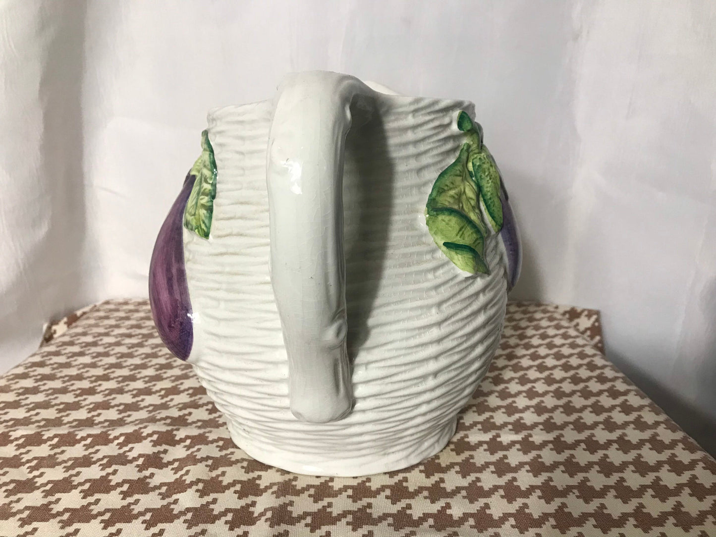 Vintage Eggplant Porcelain Pitcher | Home & Kitchen Decor