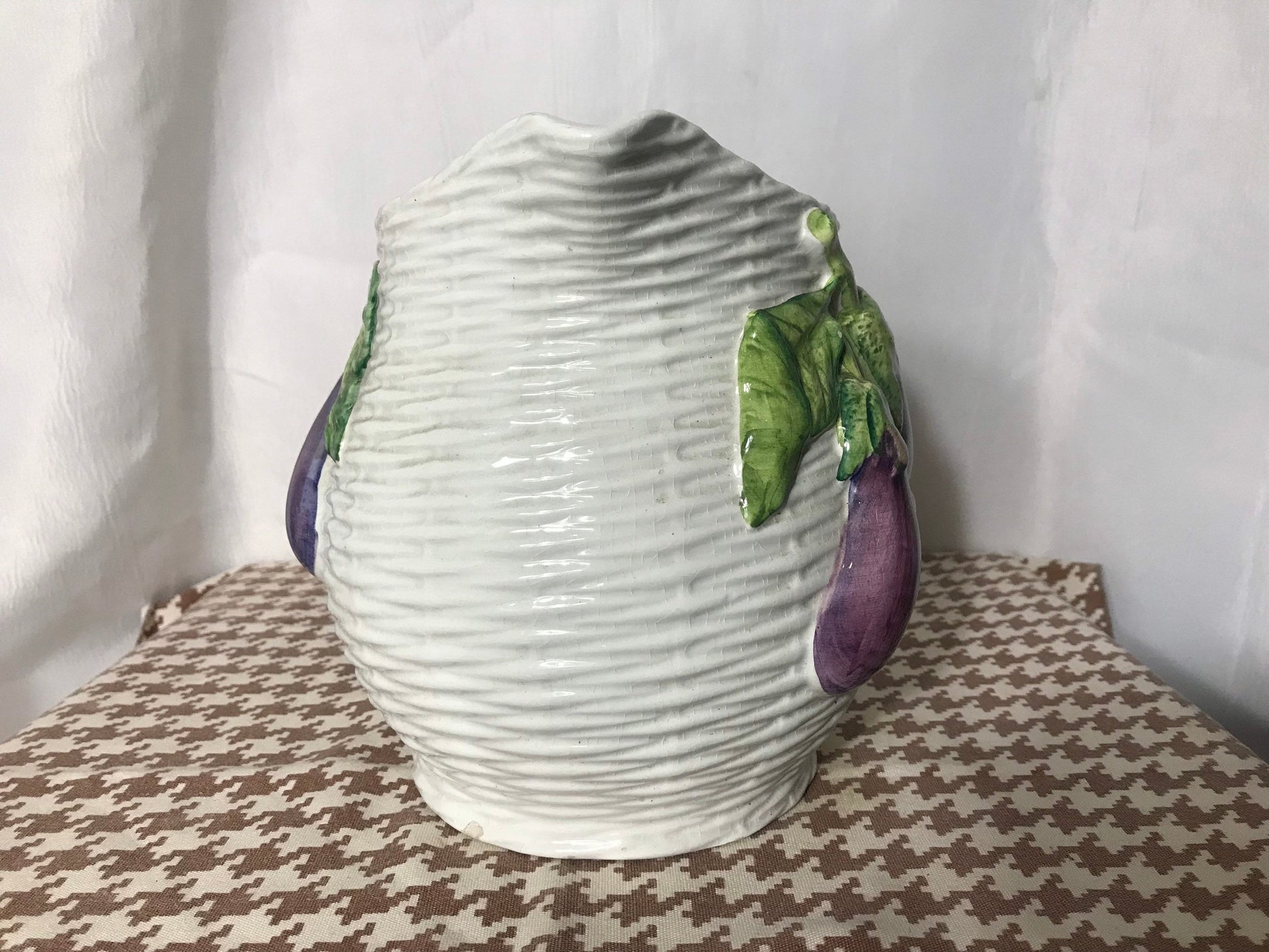 Vintage Eggplant Porcelain Pitcher | Home & Kitchen Decor