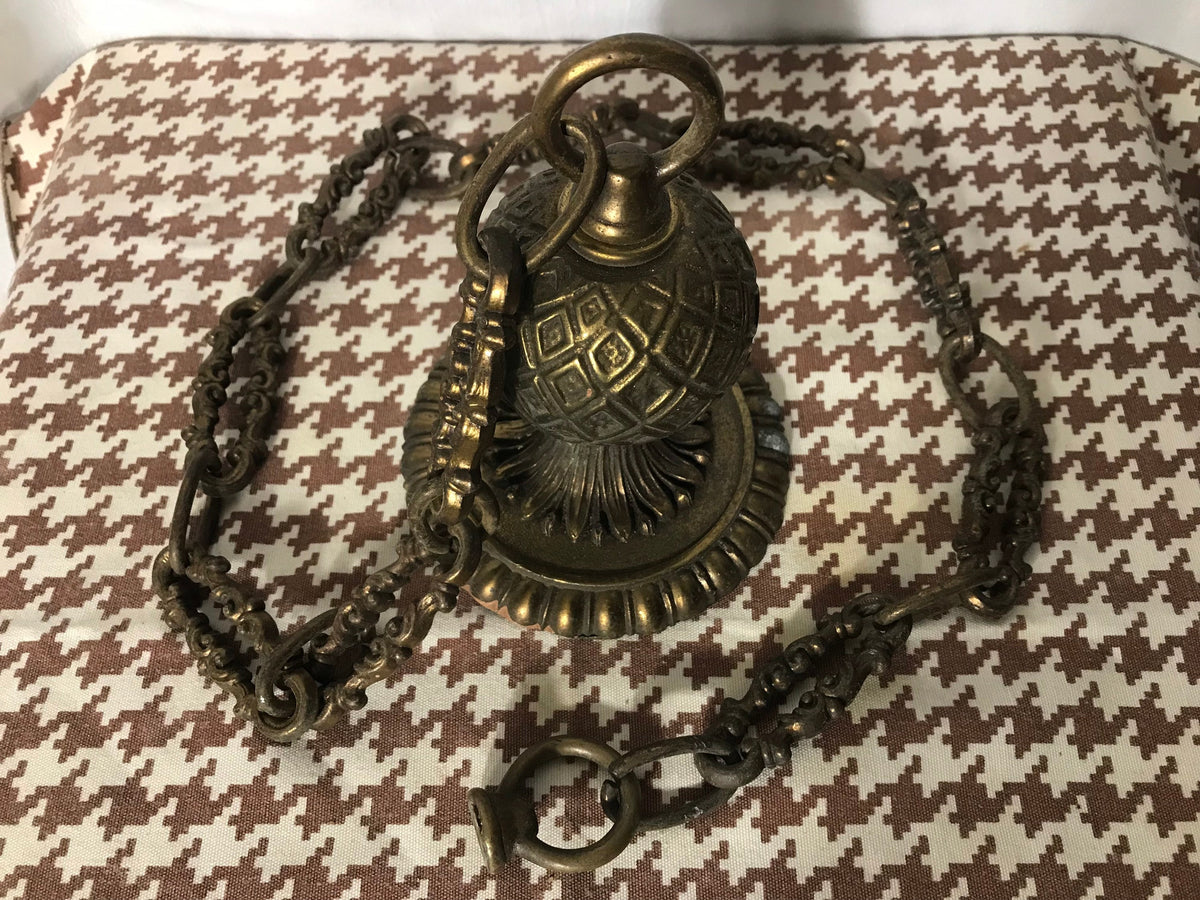 Vintage Brass Doorknob & Chain | Home Decor