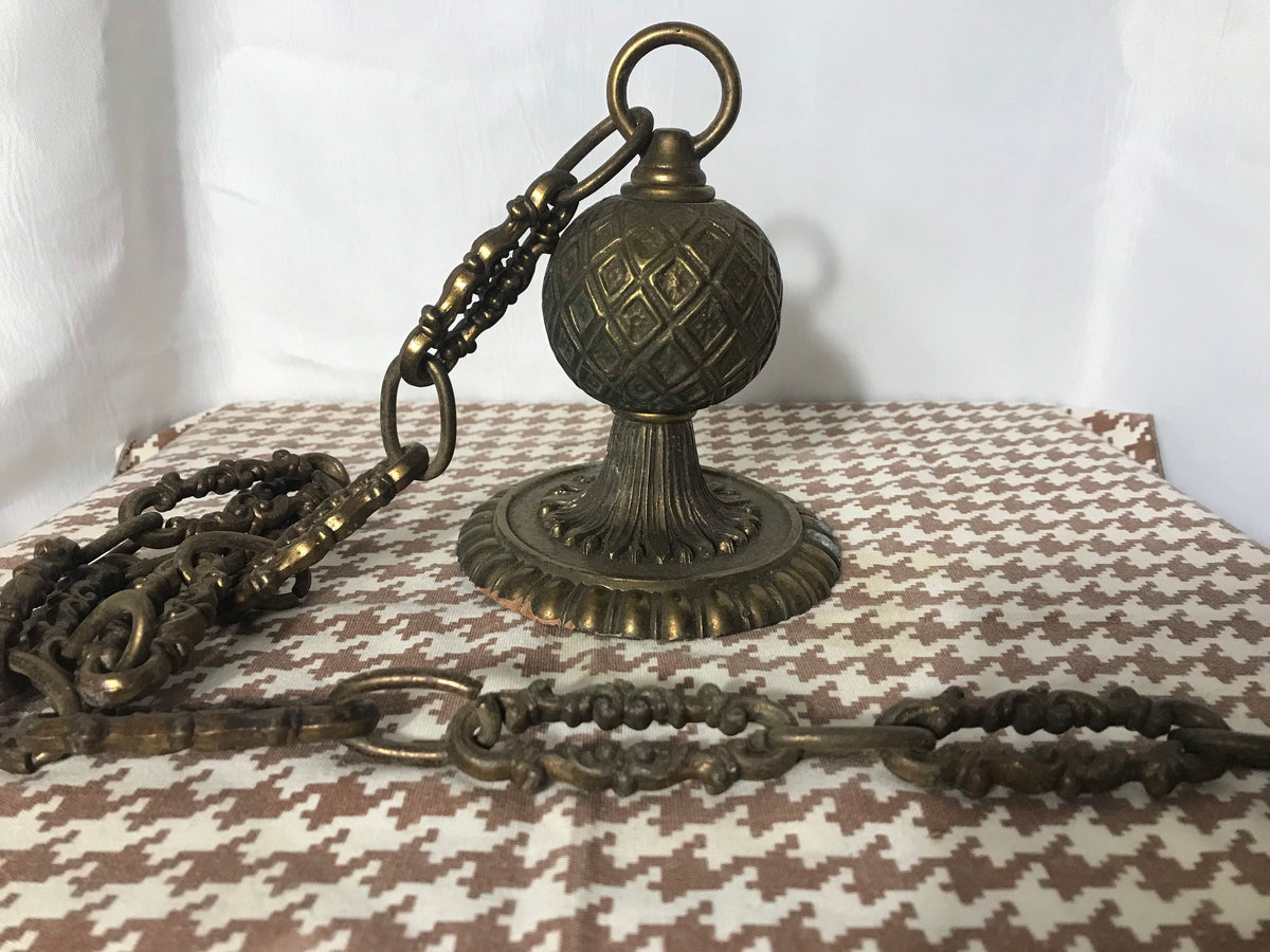 Vintage Brass Doorknob & Chain | Home Decor