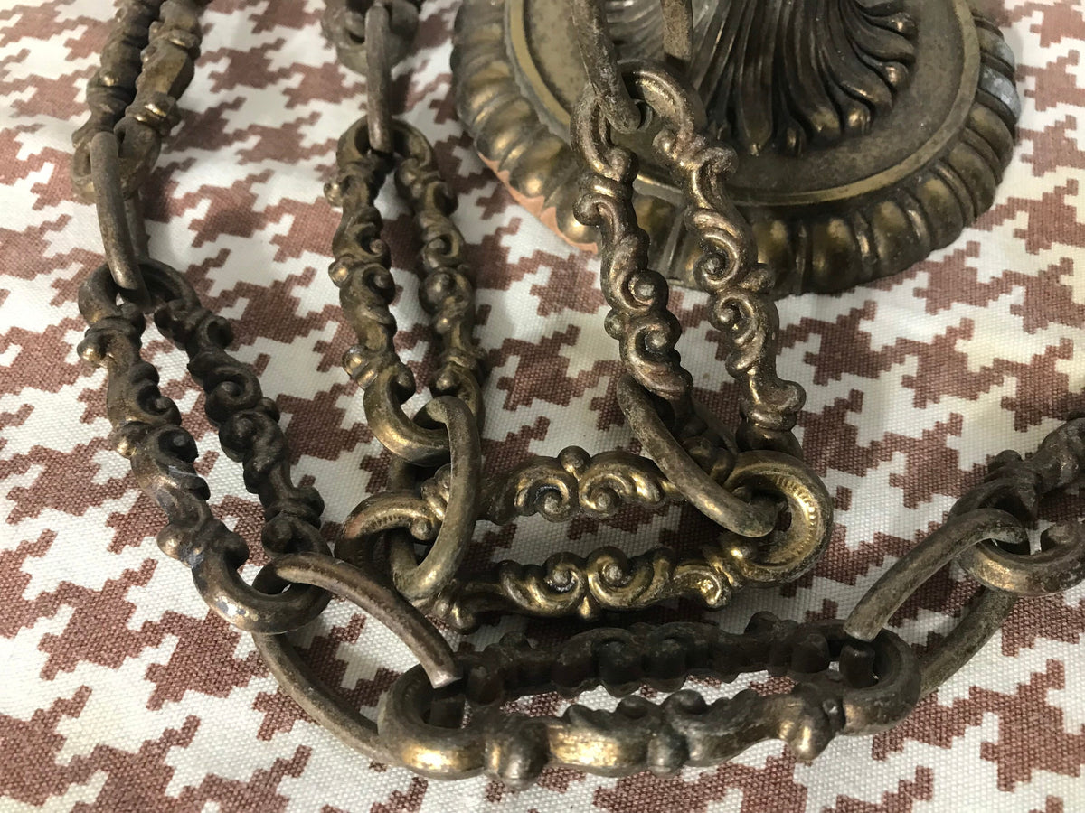 Vintage Brass Doorknob & Chain | Home Decor