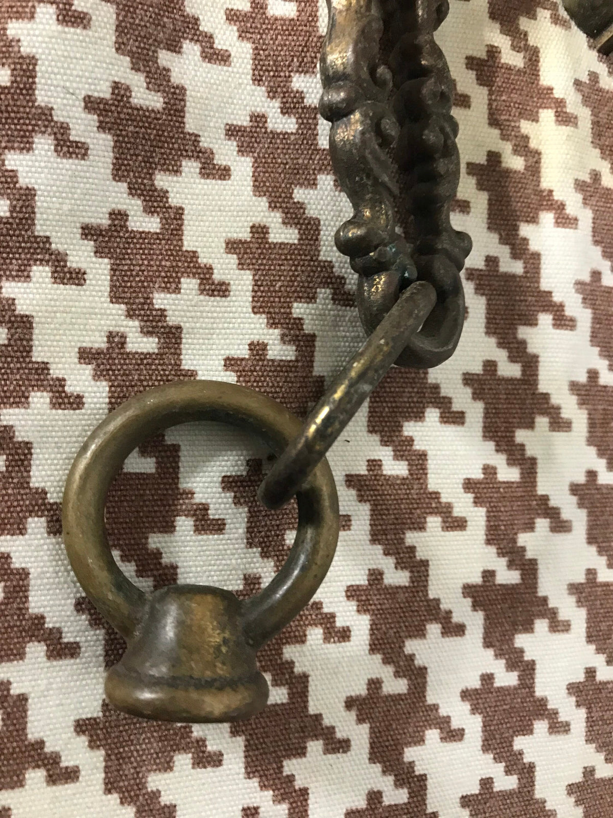 Vintage Brass Doorknob & Chain | Home Decor