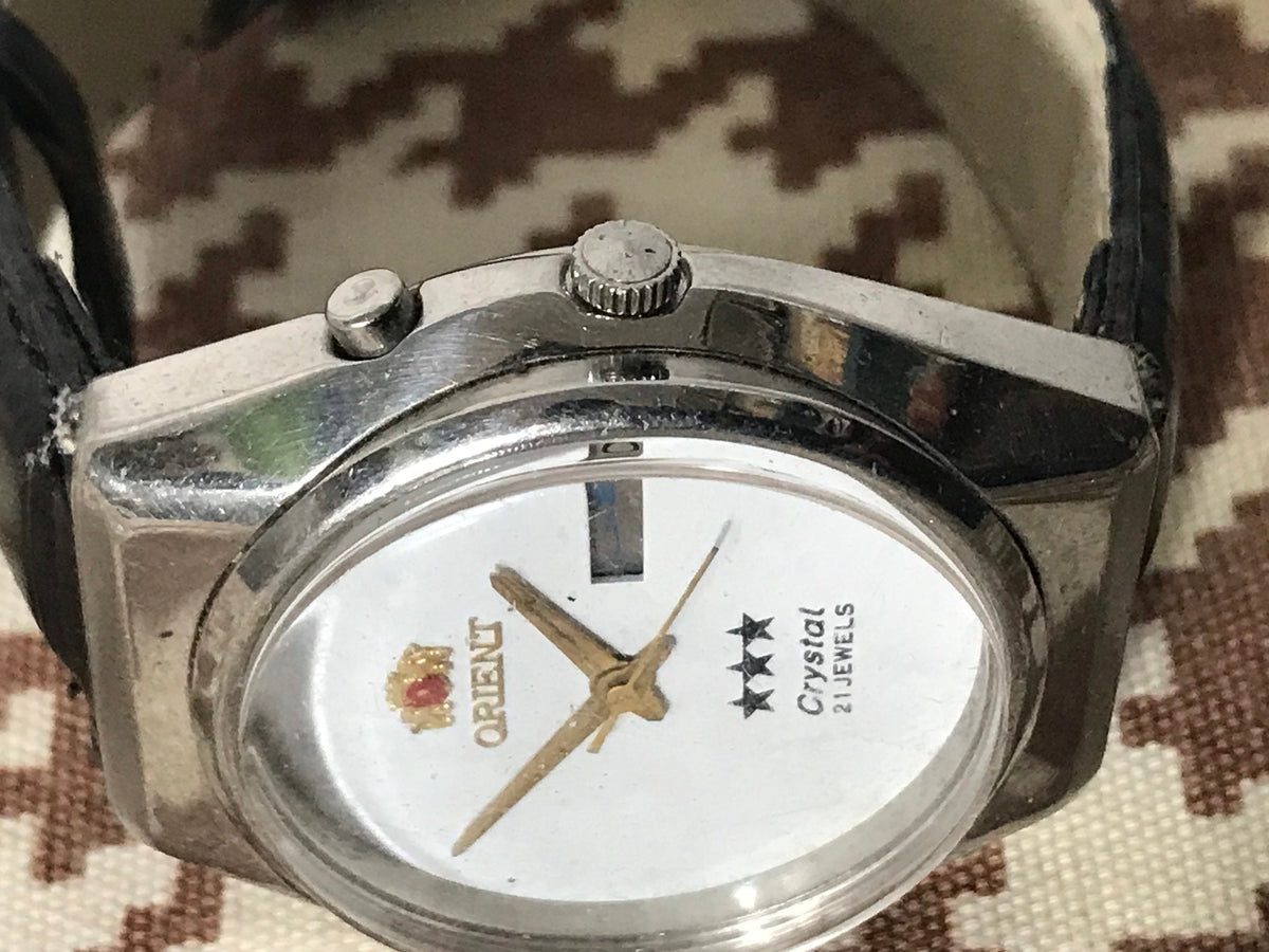 Vintage Orient Crystal 21 Jewels Wrist Watch | Stainless Steel | Jewelry