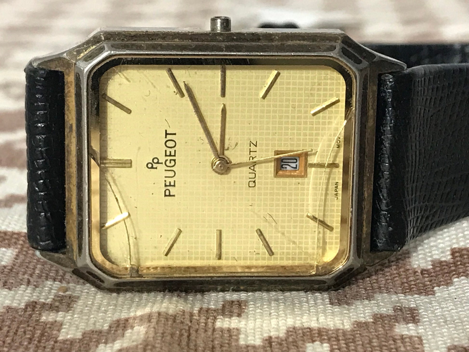 Vintage Peugeot Quartz Leather Wrist Watch | Jewelry