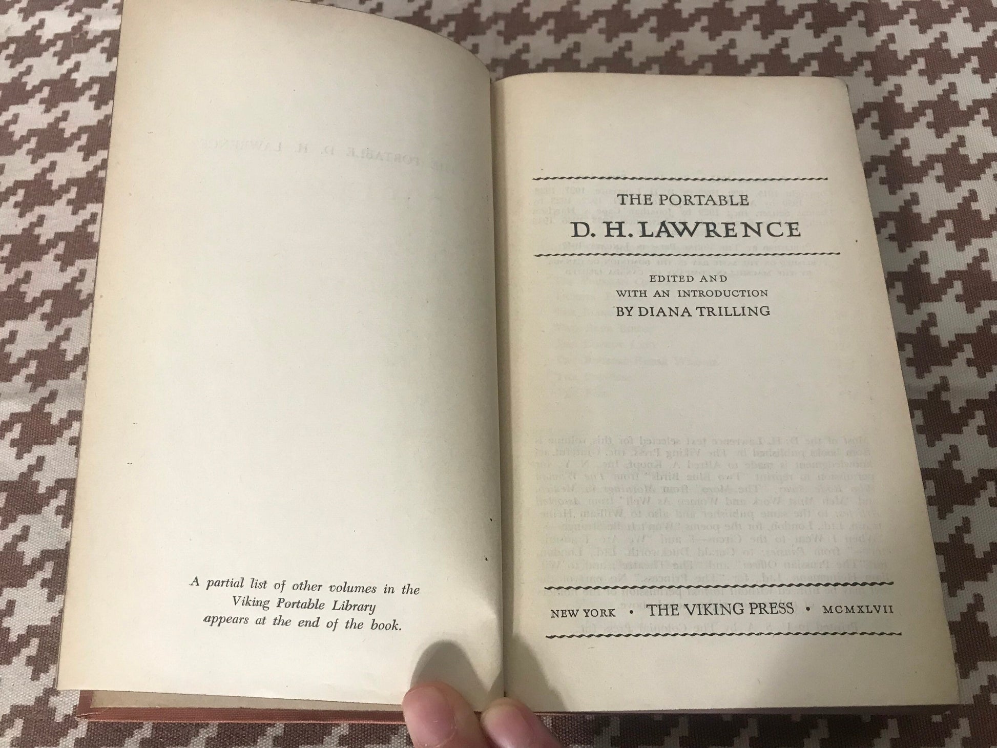 The Viking Portable D.H Lawrence by Diana Trilling | Literature