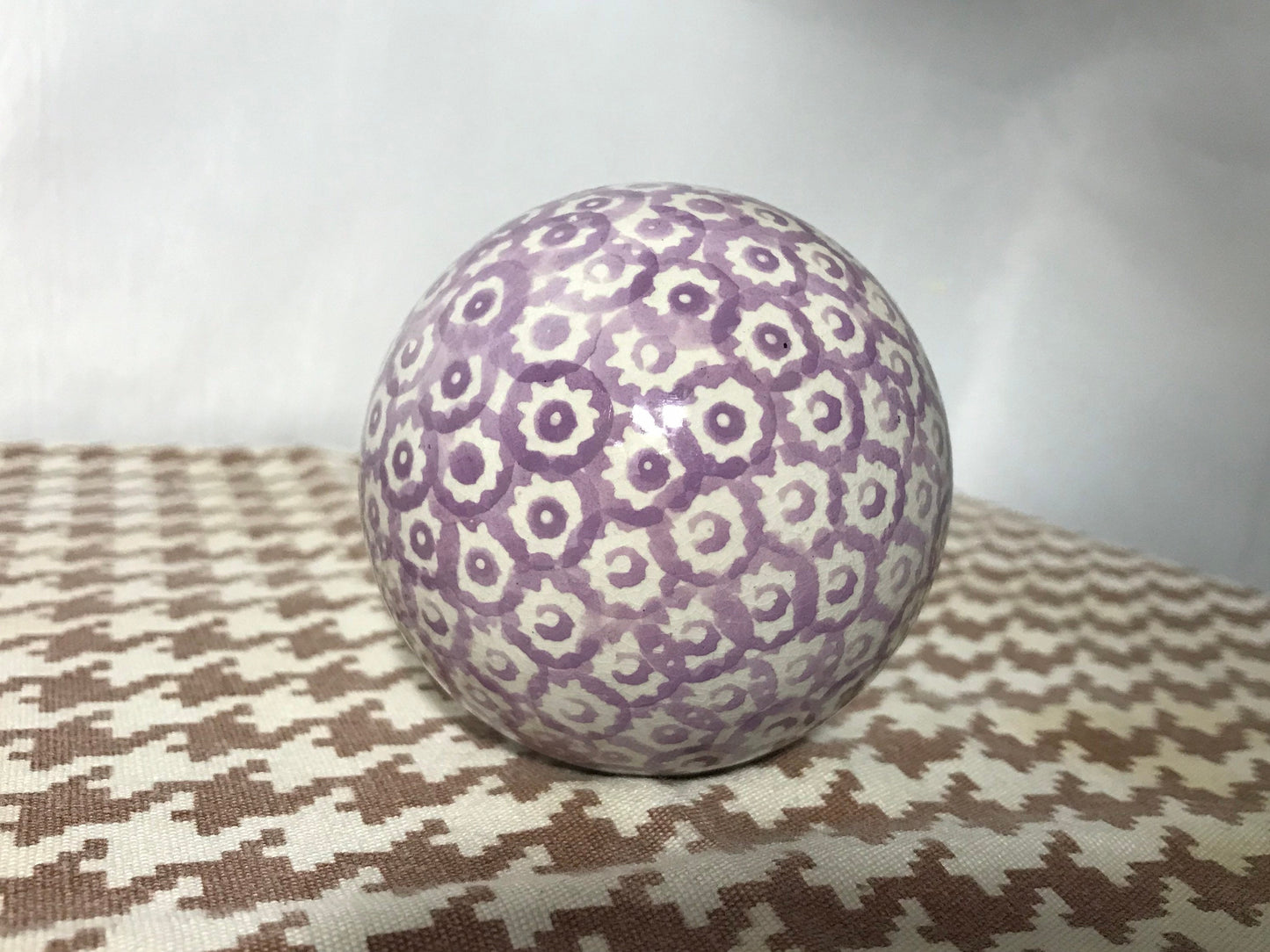 Vintage Purple Floral Stone Sphere | Home Decor