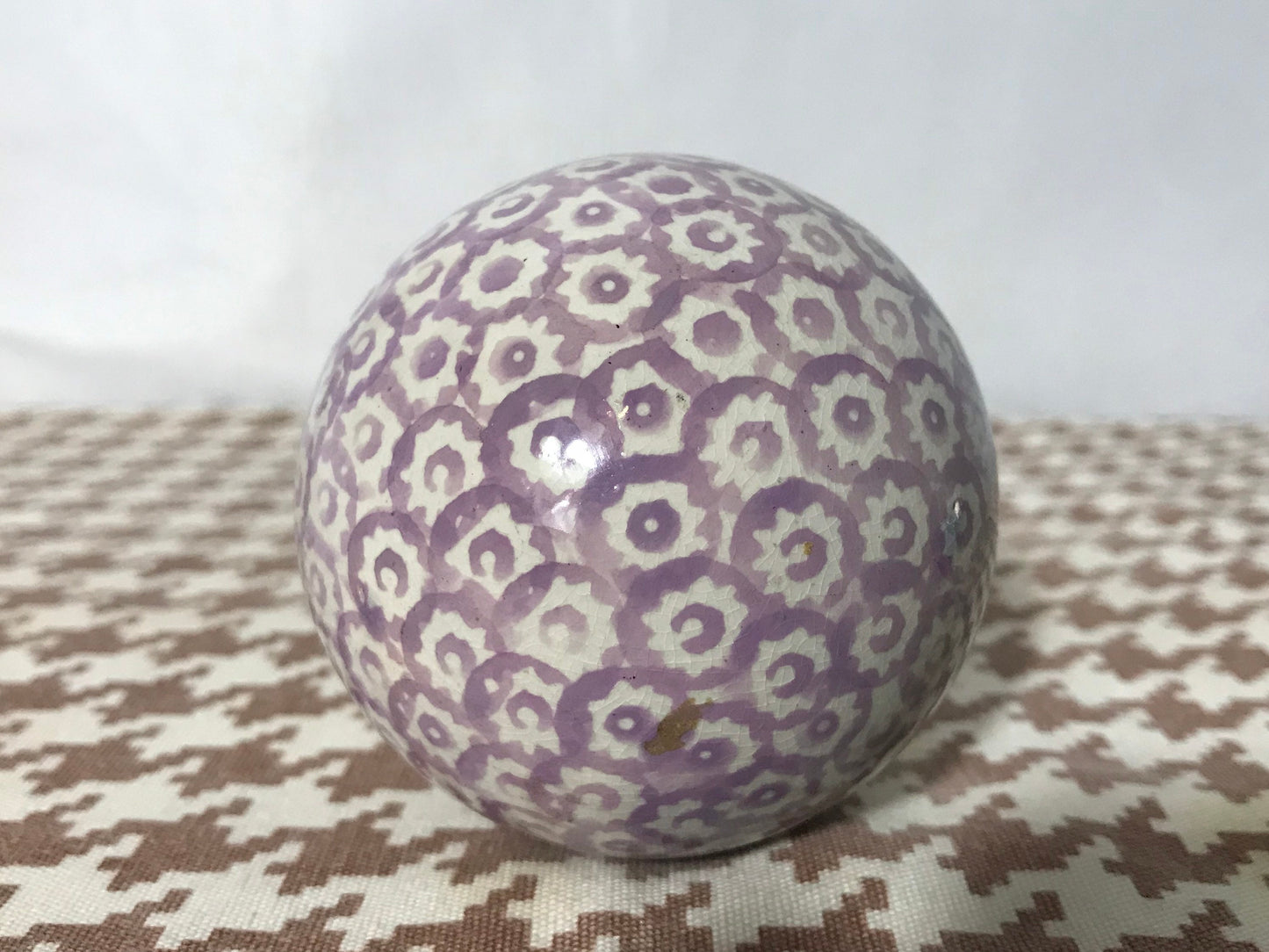 Vintage Purple Floral Stone Sphere | Home Decor