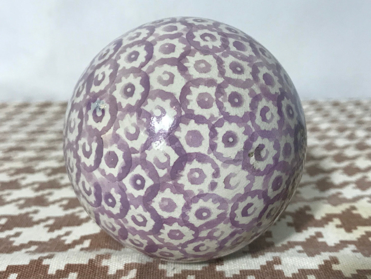 Vintage Purple Floral Stone Sphere | Home Decor