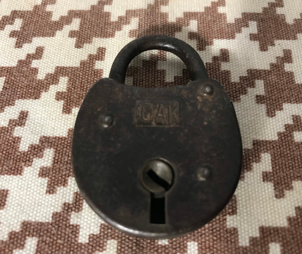 Vintage Miniature Oak Lock | Unknown Brand | Home Improvement
