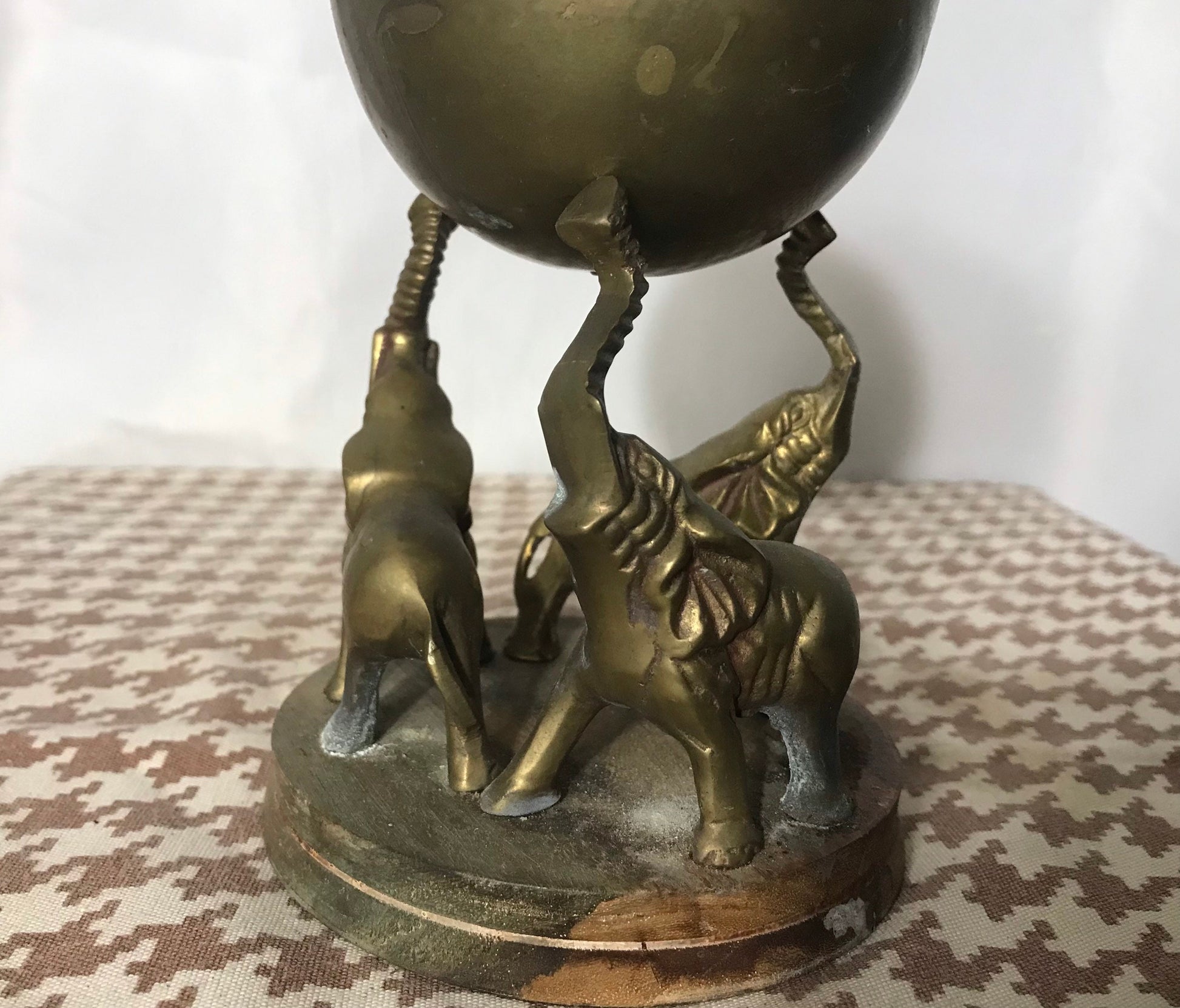 Vintage Bronze Elephant Desk Art | Home Decor