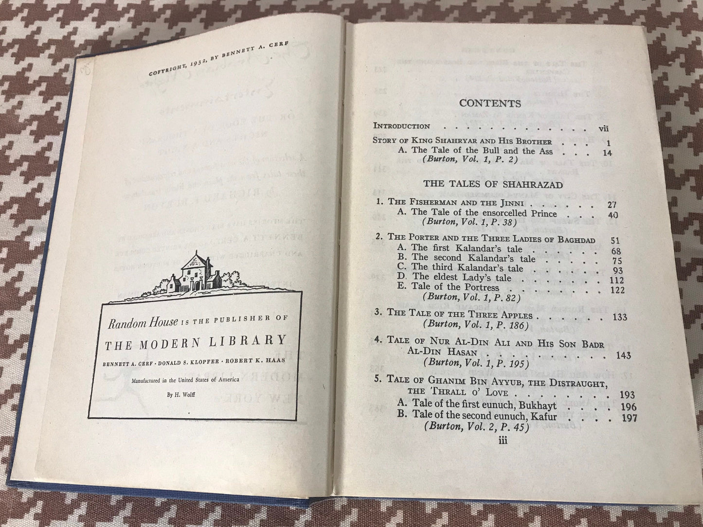 The Arabian Nights Entertainments by Richard F Burton | The Modern Library New York