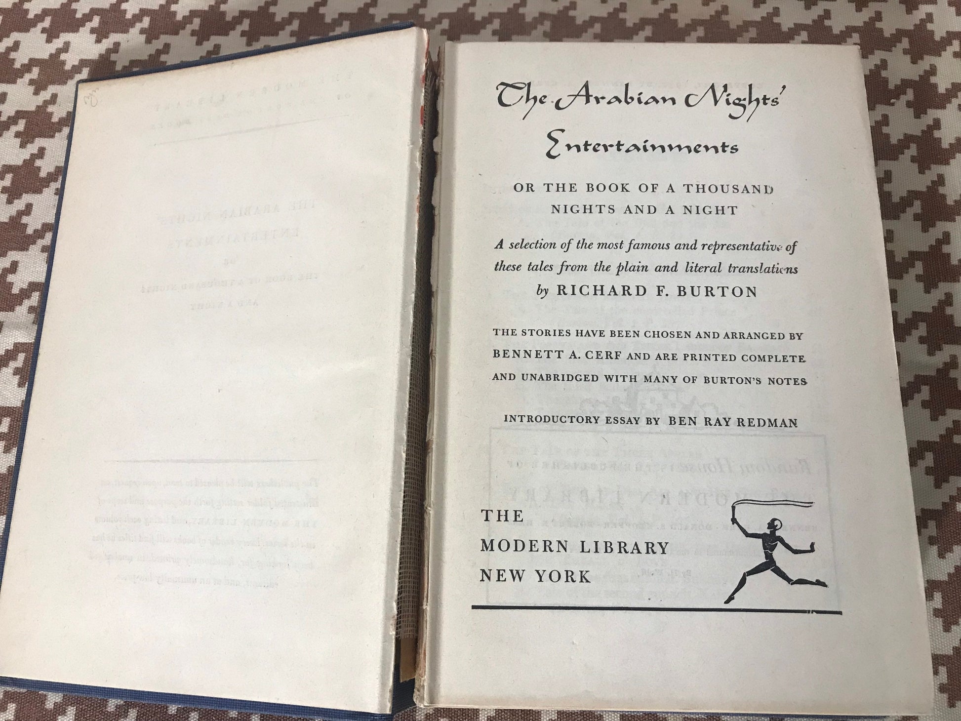 The Arabian Nights Entertainments by Richard F Burton | The Modern Library New York