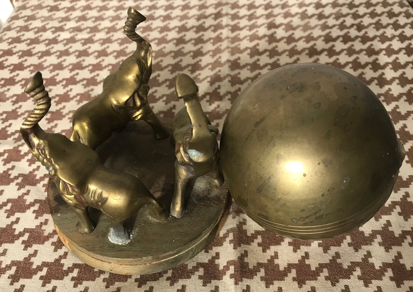 Vintage Bronze Elephant Desk Art | Home Decor