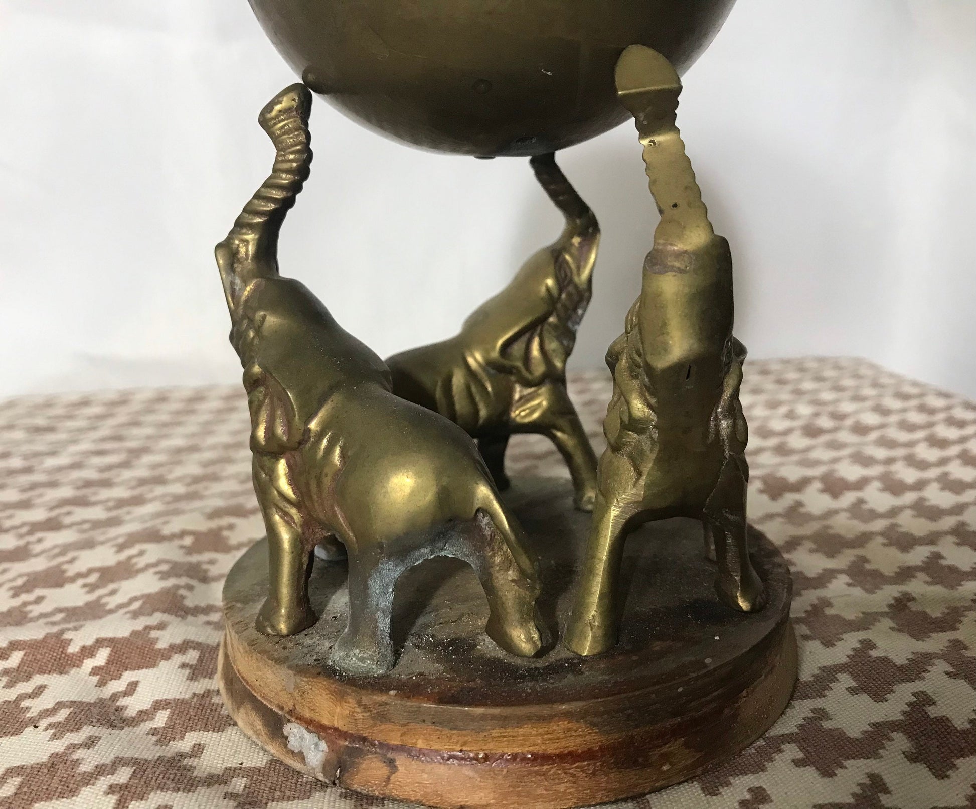 Vintage Bronze Elephant Desk Art | Home Decor