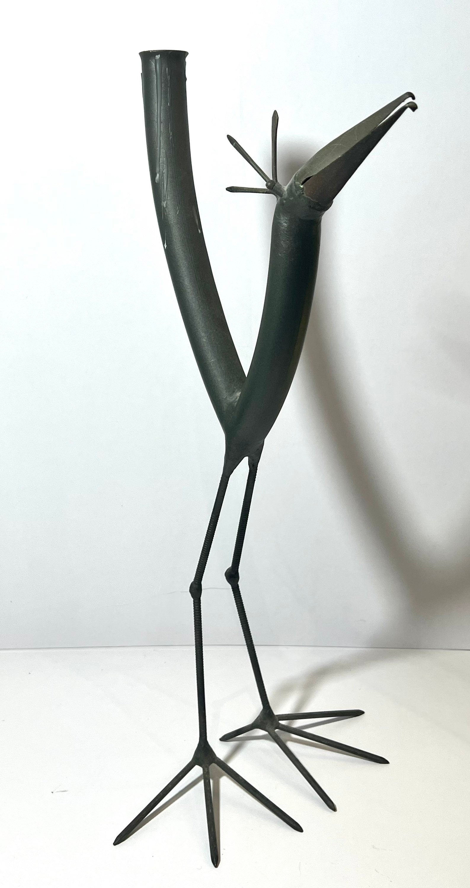 Mid-century Gino Bushini Sculptural Bird Candleholders