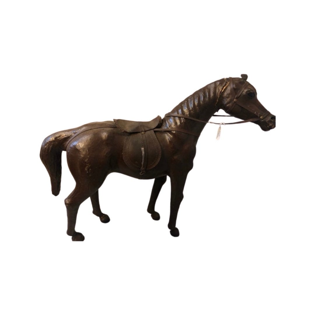 19th Century French leather horse sculpture