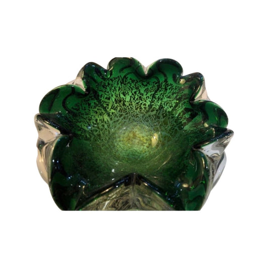 Vintage Murano Glass Green Bowl