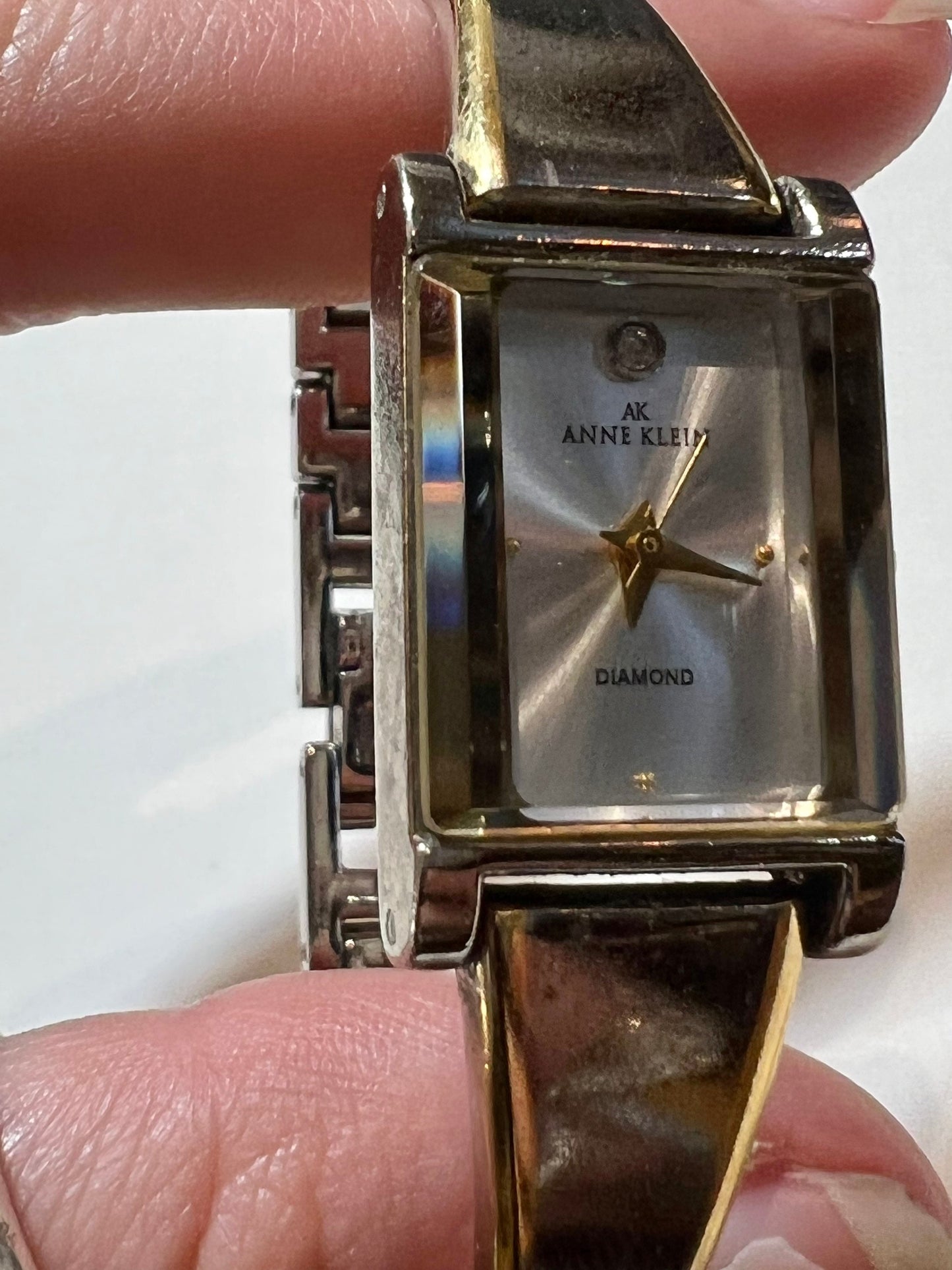 Anne Klein Two-Tone Rectangular Dress Watch, Classic Women's Watch, Elegant Design, Stylish Wristwatch, Formal Timepiece