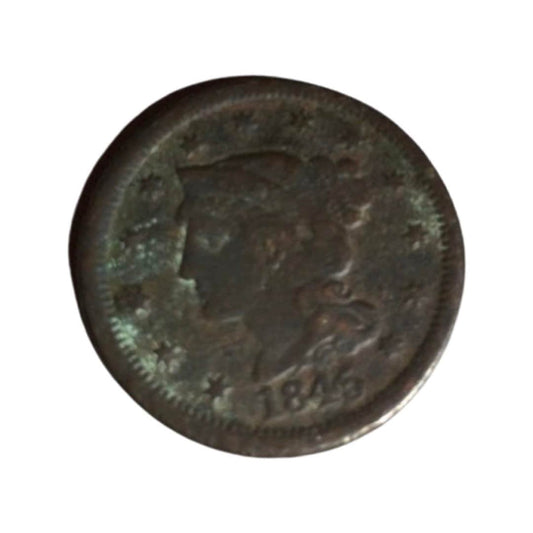 Vintage 1845 Braided Hair, Liberty Head Large Cent | Collectible Items