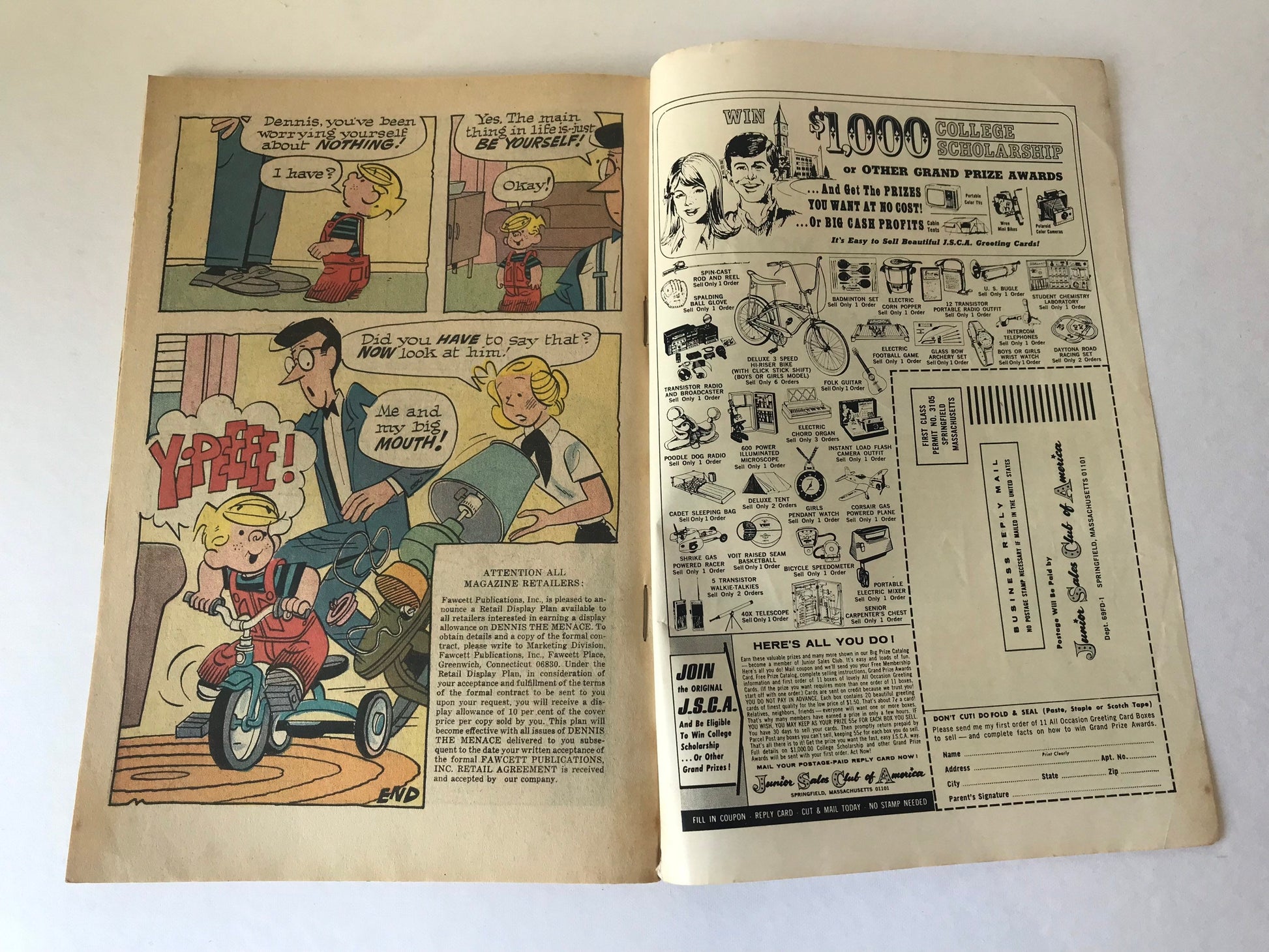 Dennis The Menace and his Wish-I-Was Book Comic Magazine | Fawcett 1969 Cartoon Comic