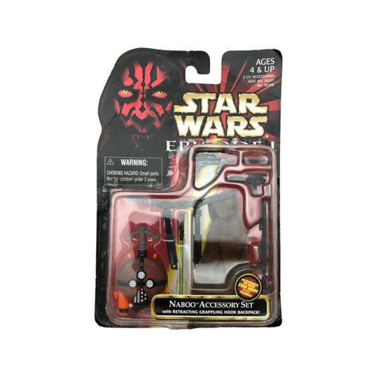 Vintage Star wars Episode I : Naboo Accessory set with retracting grappling hook backpack.