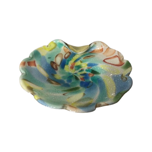 Vintage Multicolor Glass Dish | Home Decor