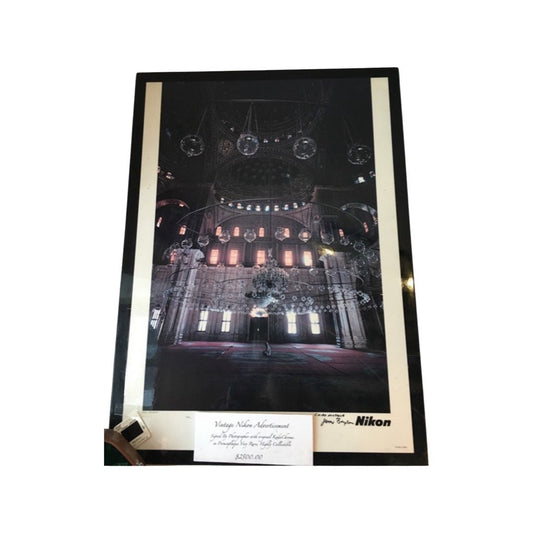 Vintage Nikon "Cairo" advertisement, signed and has original Kodachrome!