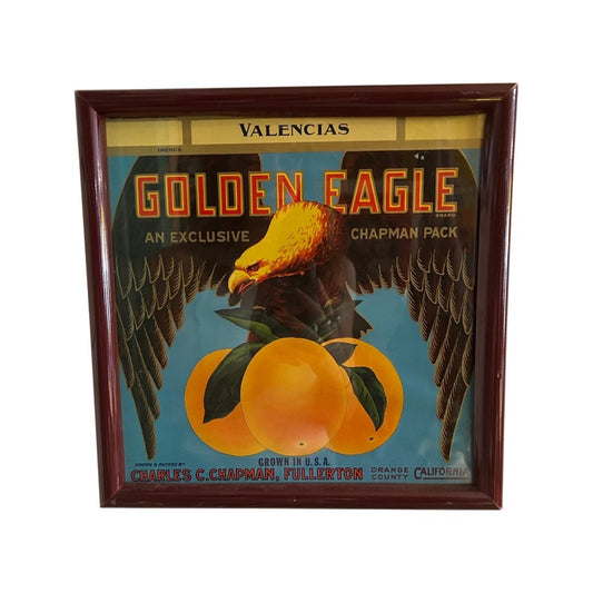 Framed Vintage Cali Fruit Ad "Golden Eagle"