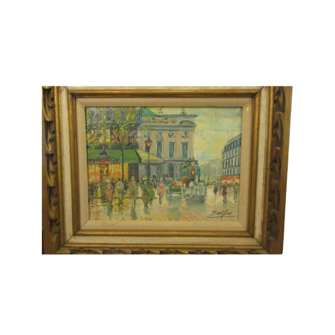 Oil Painting on Canvas-French Street Scene by Dolfs