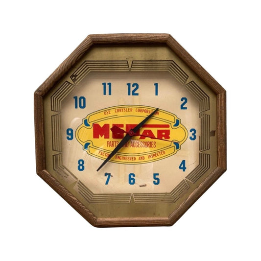 Vintage Mopar Plug-in Wall Clock, 1950's Collector's Item, Classic Car Decor, Unique Gift Idea