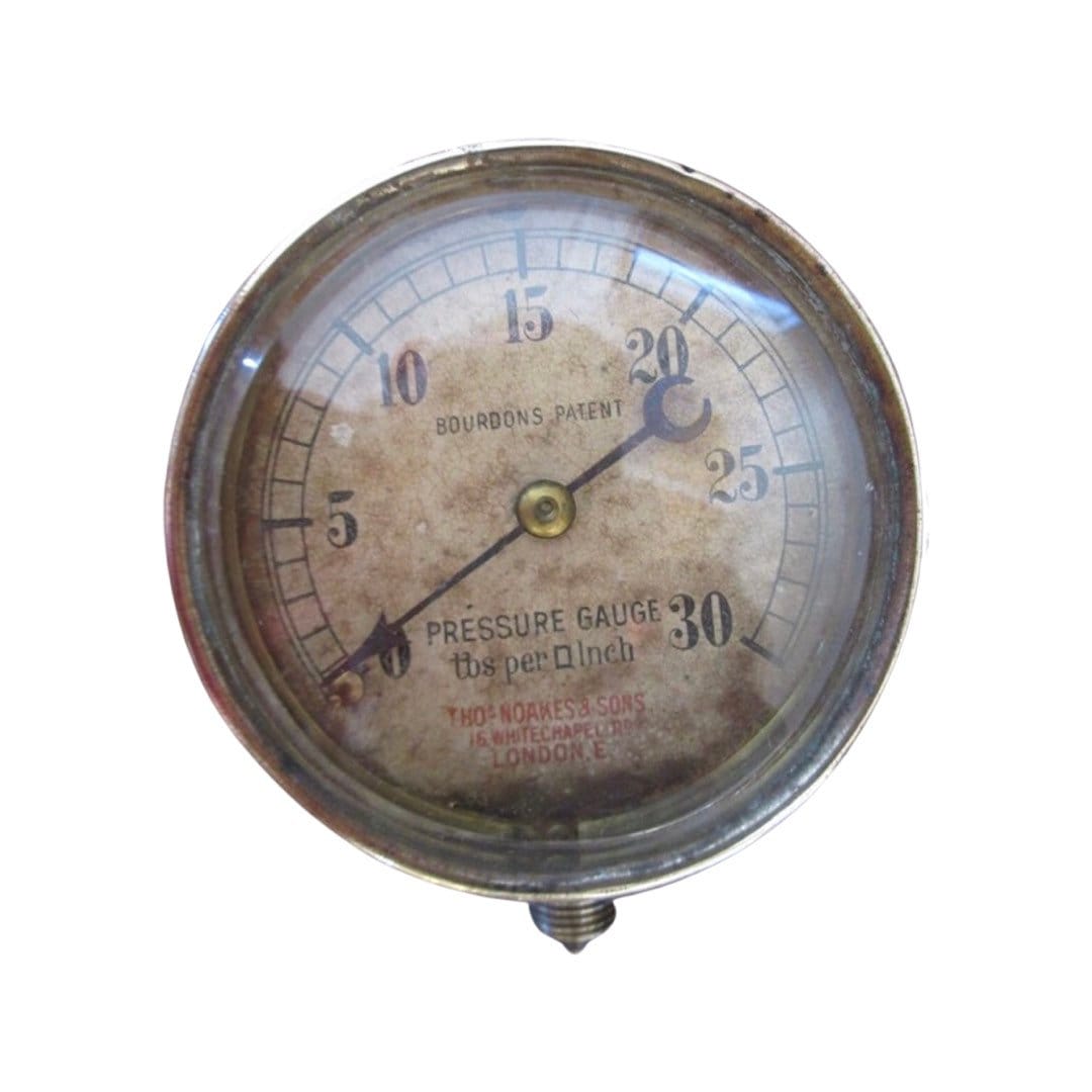 Vintage THOs NOAKES & SONS, London,England Solid Brass Pressure Gauge