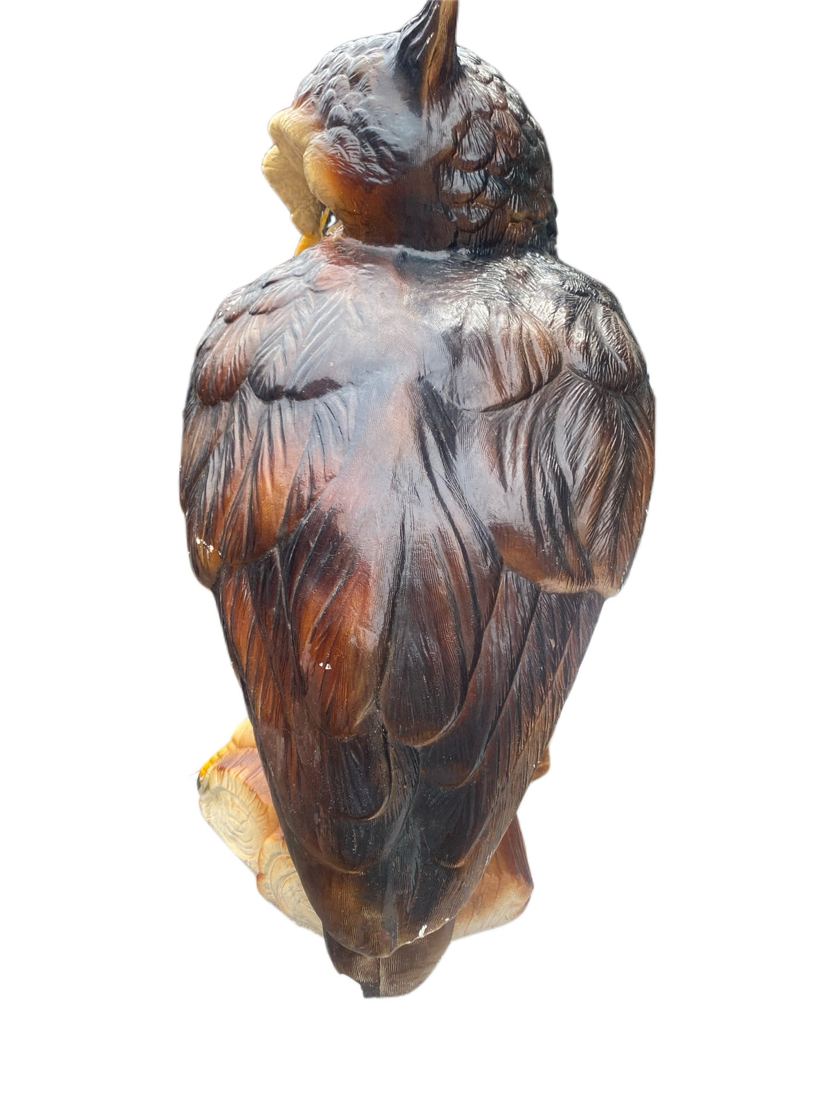 Vintage Owl Sculpture Hand Painted, Retro Bird Figurine, Decorative Owl Statue, Rustic Home Decor, Collectible Gift