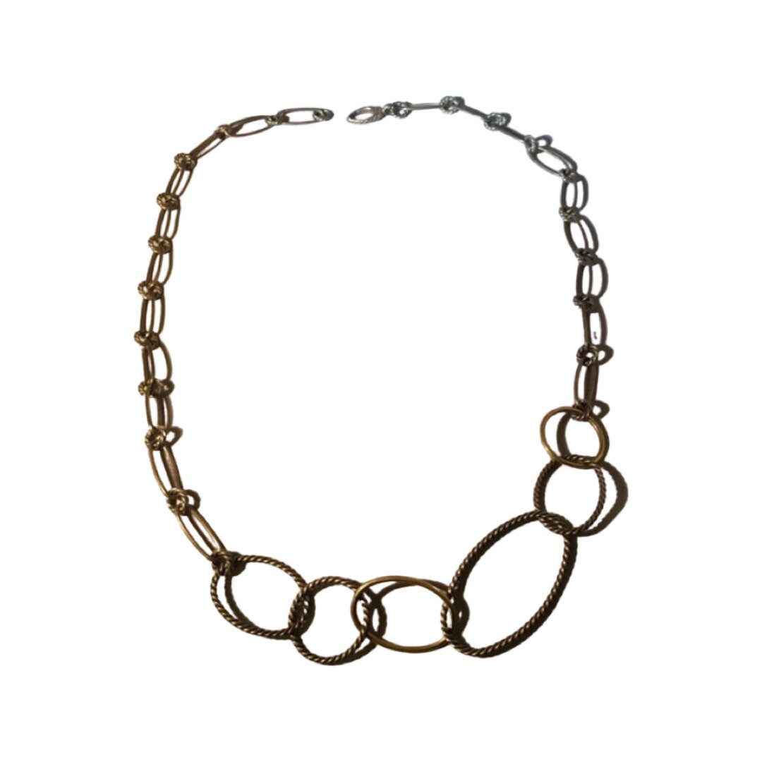 David Yurman Silver and Gold looped Necklace