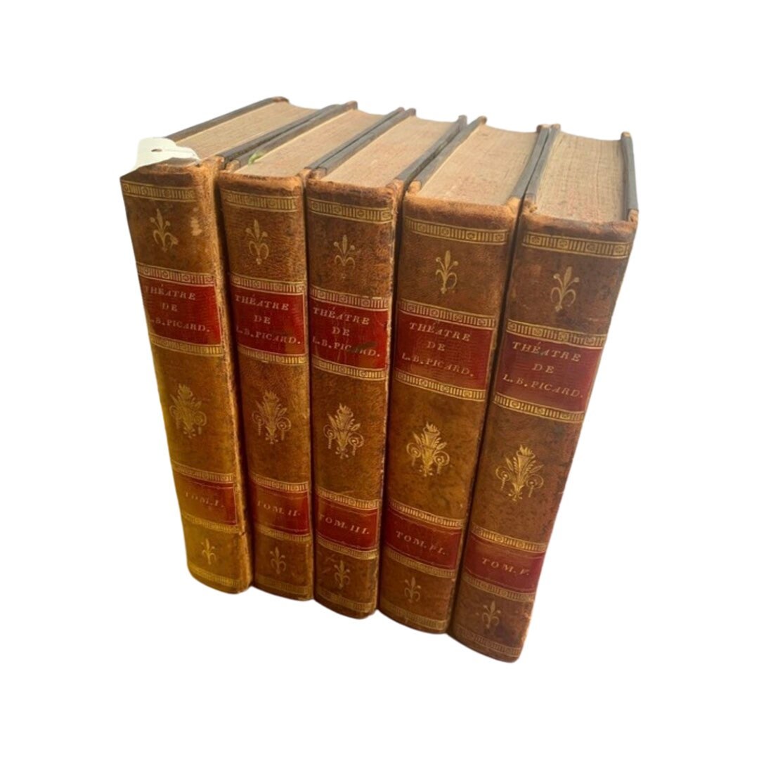 Antique 5 Volume Hardcover Book Collections of L.B. Picard’s Comedic Prose (1812)