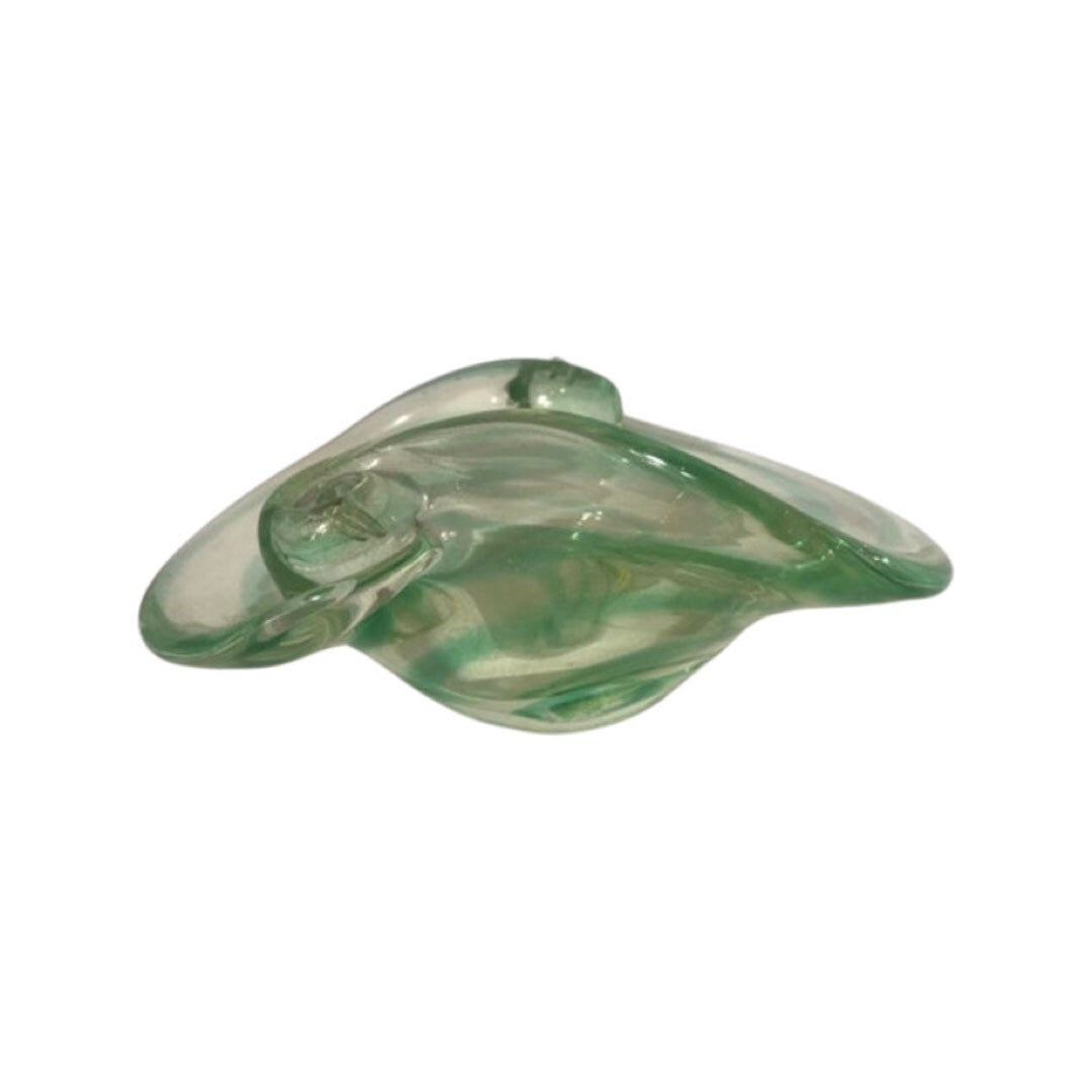 Vintage Green Swirl Murano Glass Bowl | Home & Living