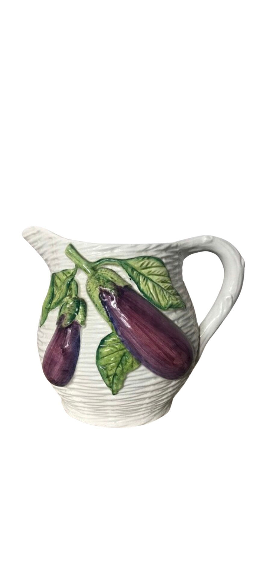 Vintage Eggplant Porcelain Pitcher | Home & Kitchen Decor