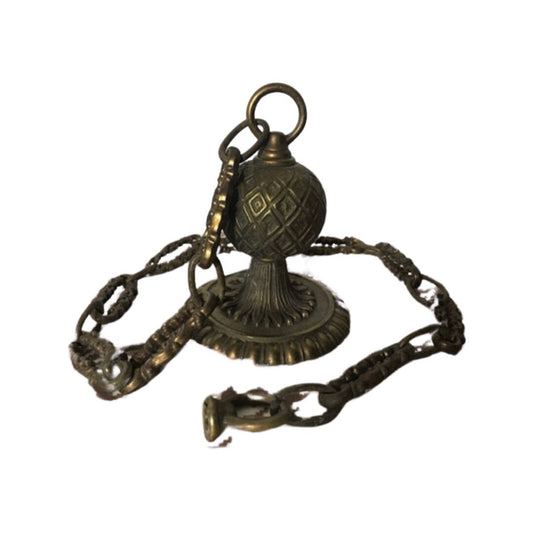 Vintage Brass Doorknob & Chain | Home Decor