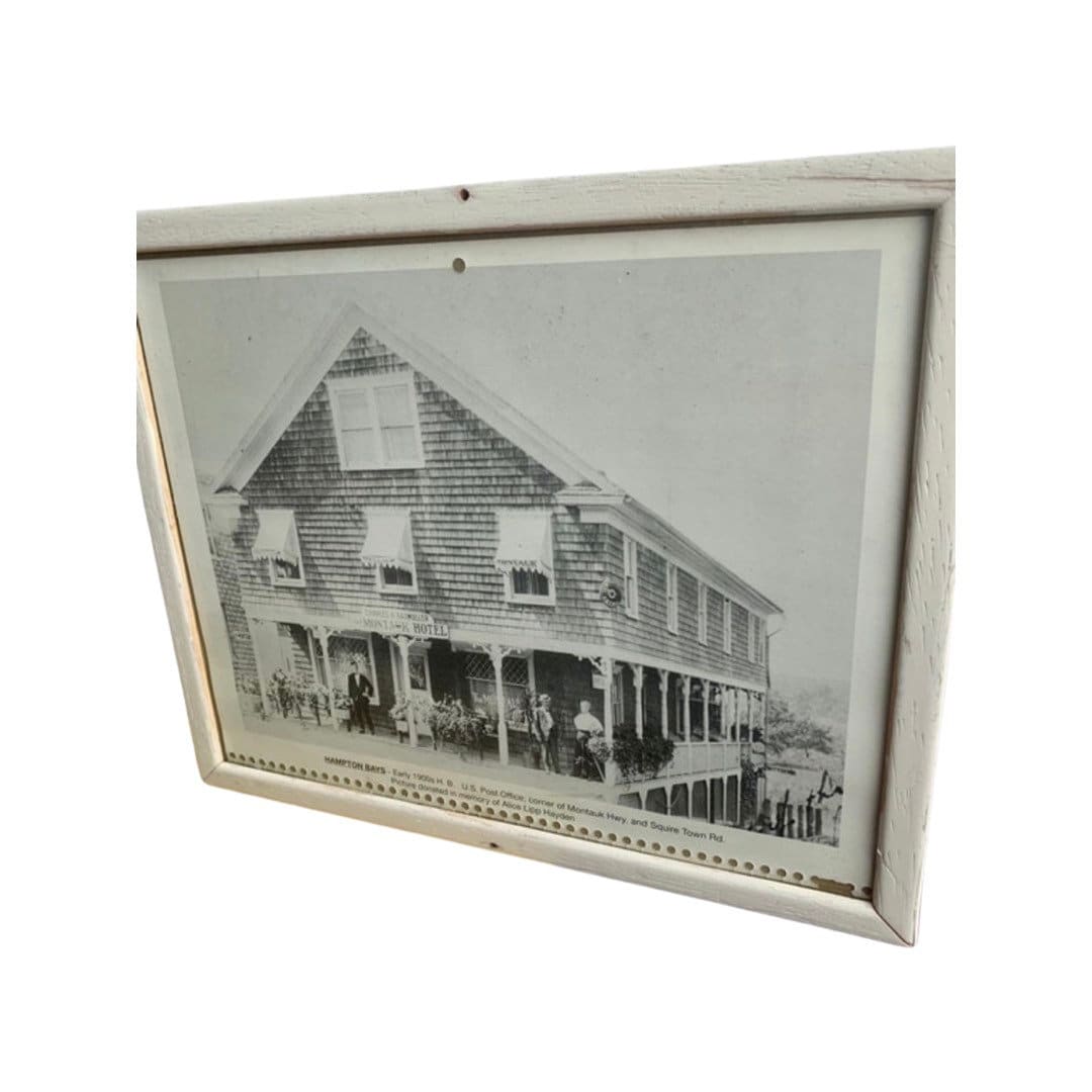 Vintage Black & White Photograph of Hampton Bays: The Montauk Hotel and U.S. Post Office