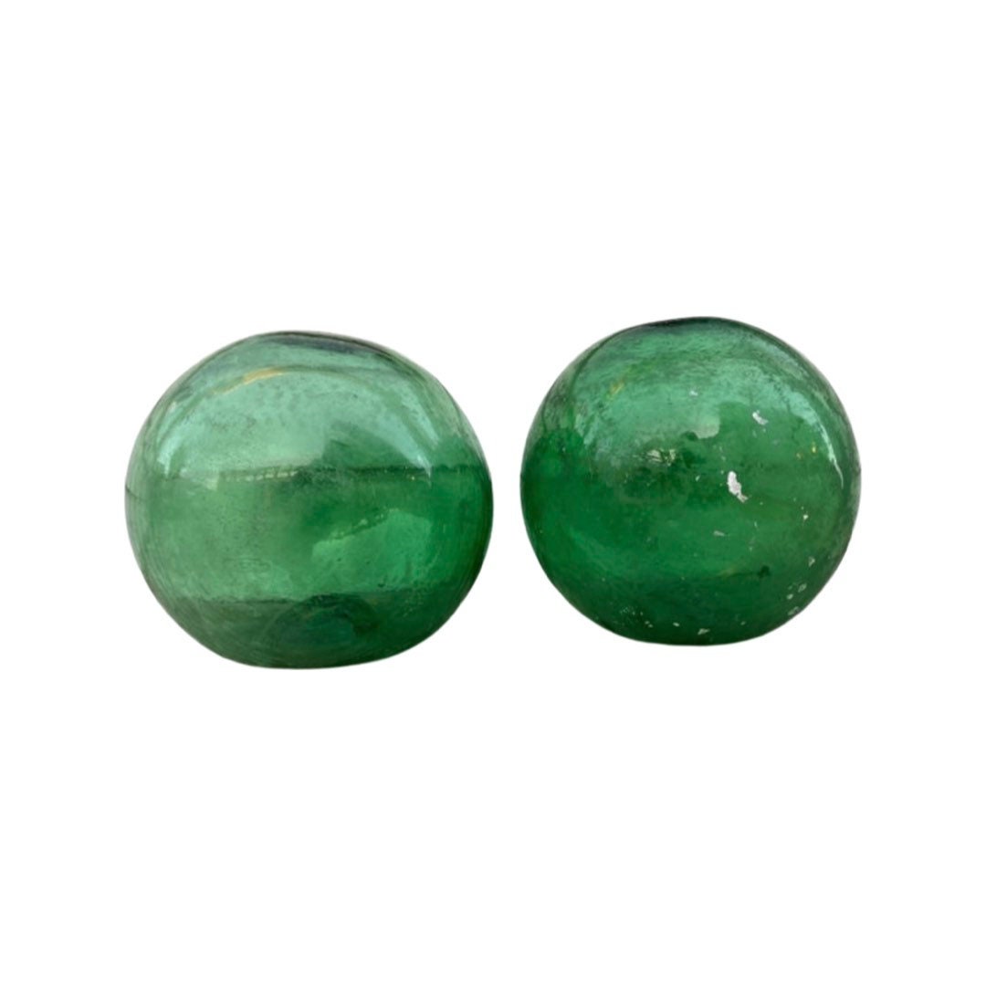 Vintage Handblown Glass Green Buoys