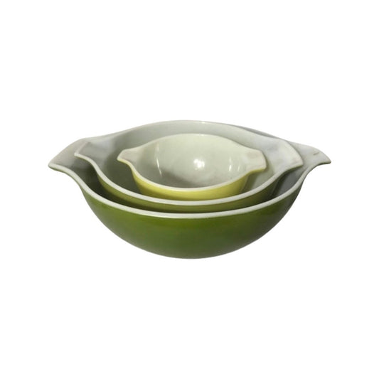 Vintage Green Porcelain Mixing Bowls | Set of 3 | Home & Living