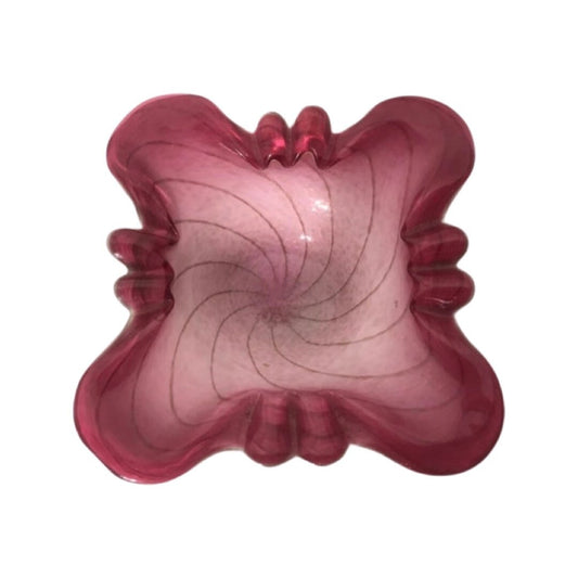 Vintage Pink Venetian Glass Bowl | Home Decor