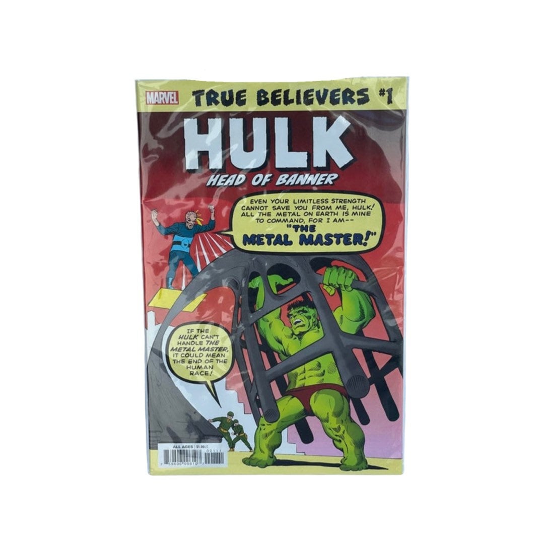 Hulk: Head of Banner Comic Book, Marvel Comics Collector's Item, Superhero Graphic Novel, Stan Lee Tribute