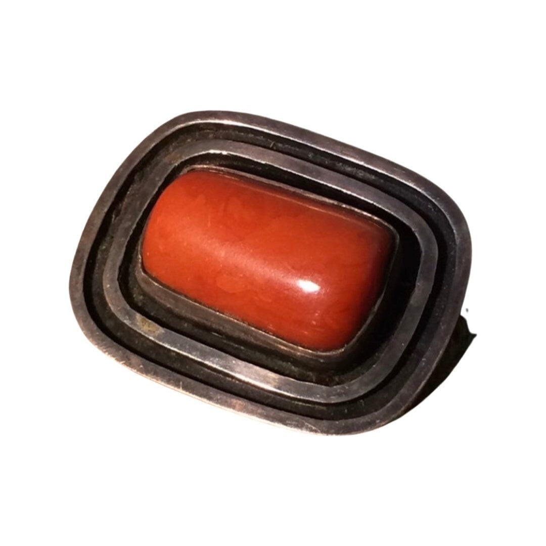 Silver and Bakelite Brooch