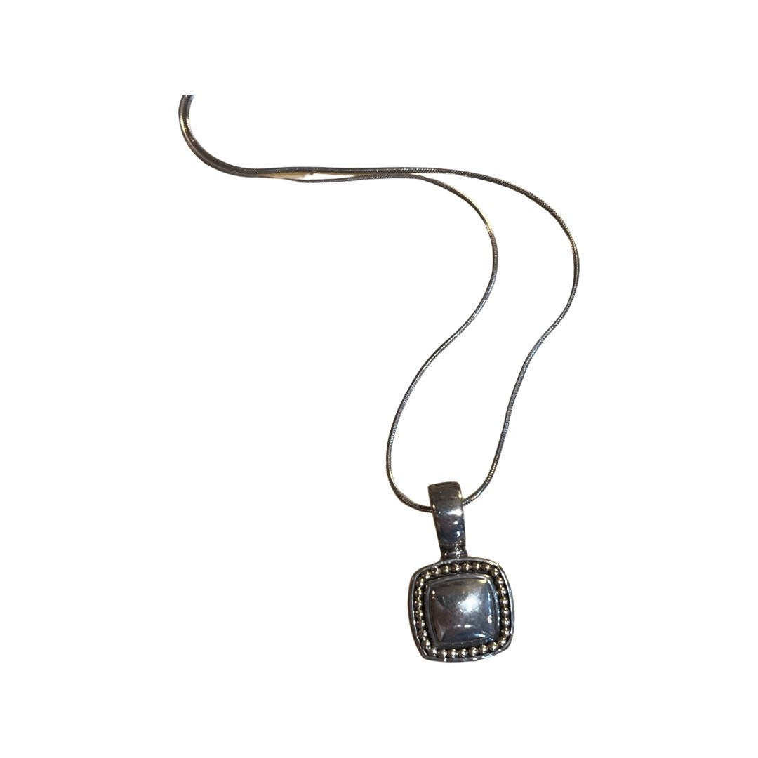Silver Square Italy made necklace