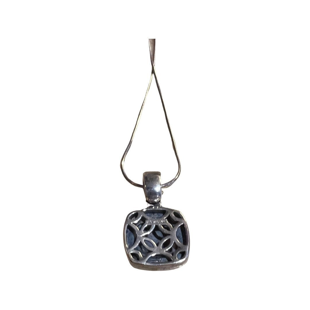 Silver Square Italy made necklace