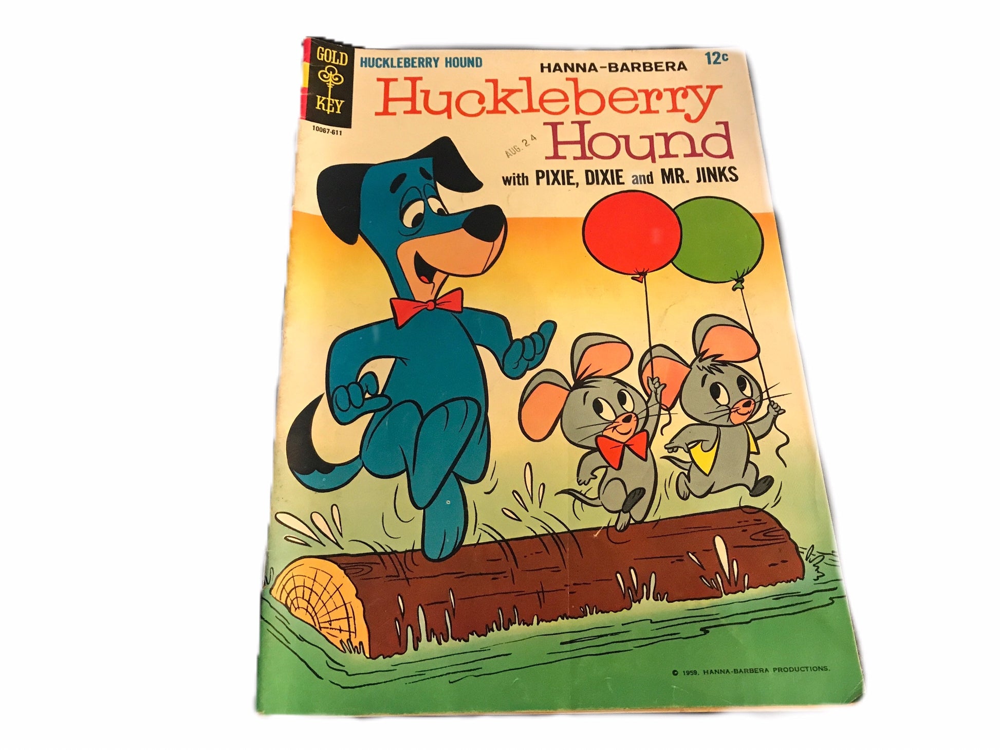 Vintage Huckleberry Hound w/ Pixie, Dixie and Mr. Jinks Comic | August Issue | Gold Key Comics