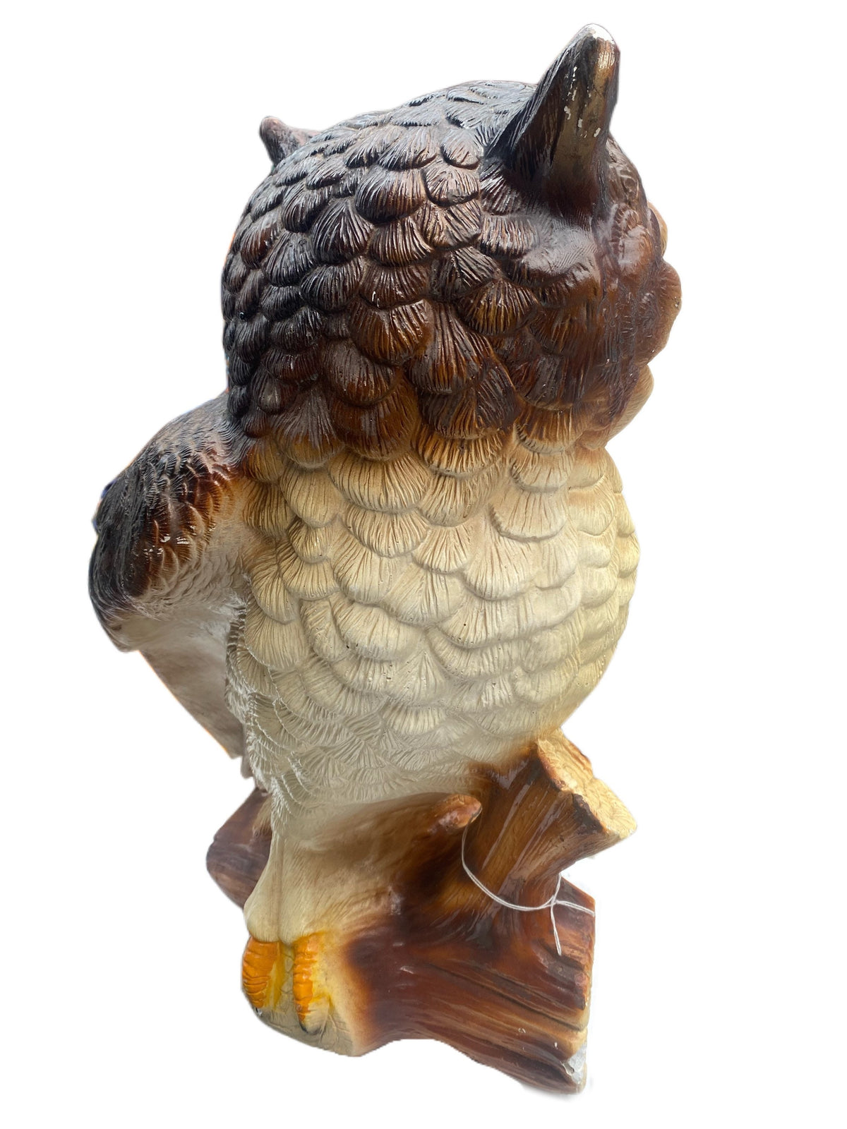 Vintage Owl Sculpture Hand Painted, Retro Bird Figurine, Decorative Owl Statue, Rustic Home Decor, Collectible Gift