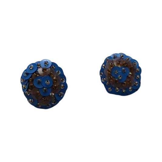 Cluster Sequined Screw Back Earrings